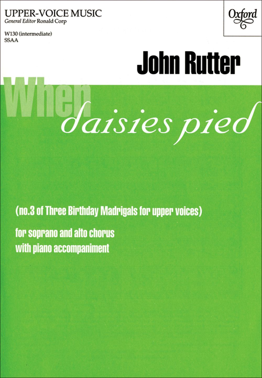 John Rutter: When Daisies Pied: SATB: Vocal Score
