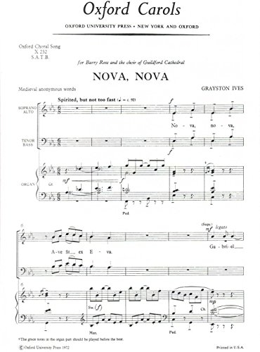 Grayston Ives: Nova  Nova: Mixed Choir: Vocal Score