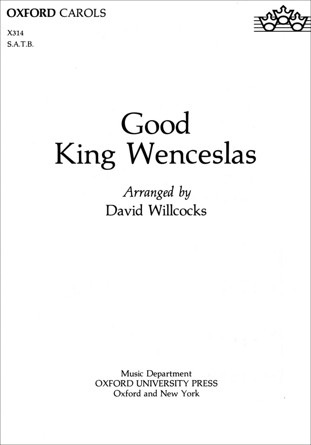 David Willcocks: Good King Wenceslas: Mixed Choir: Vocal Score