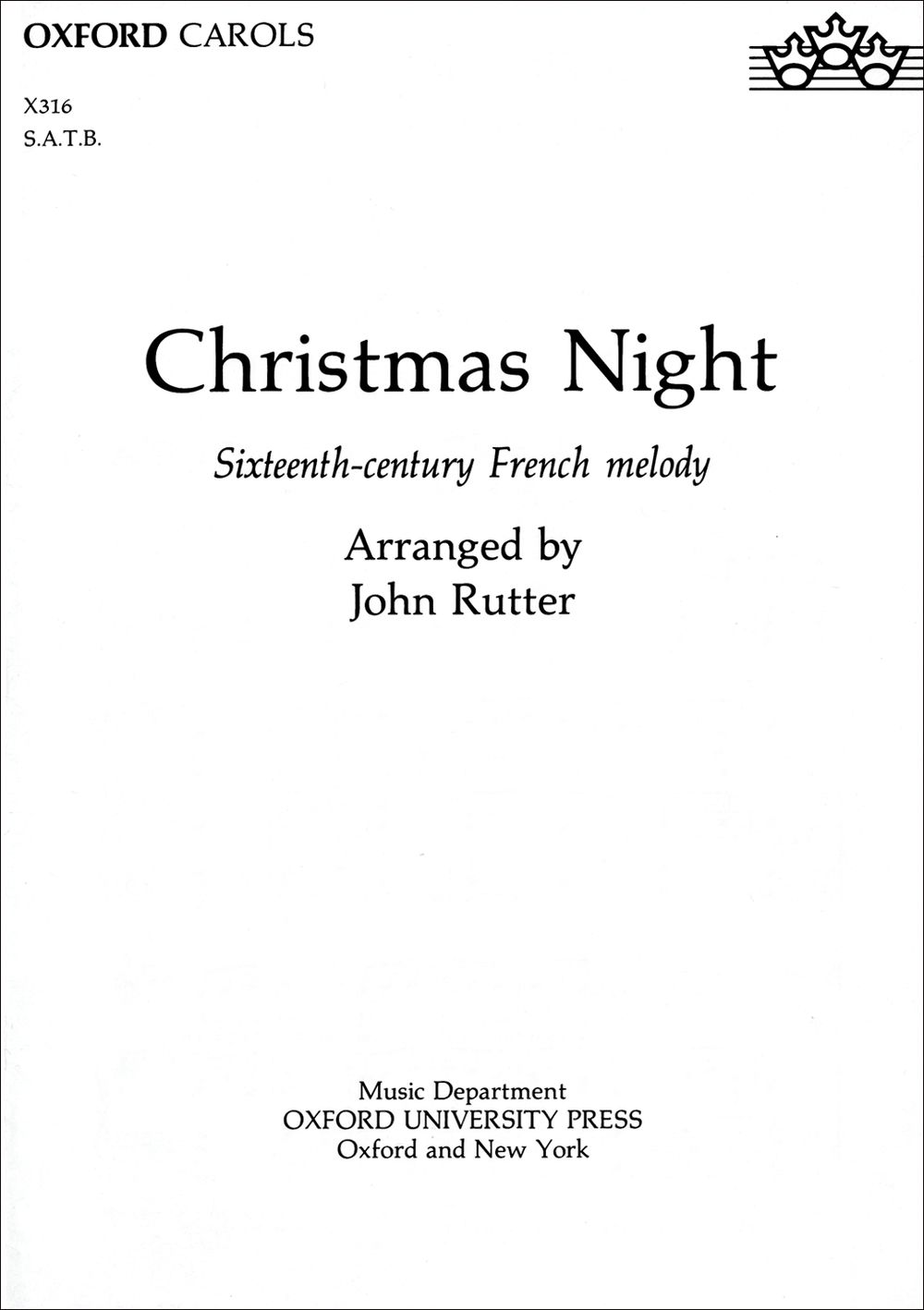 John Rutter: Christmas Night: SATB: Vocal Score