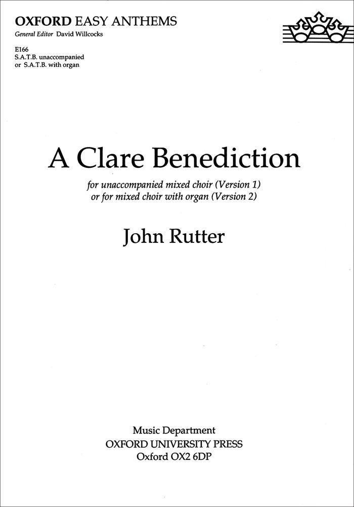 John Rutter: A Clare Benediction: SATB: Vocal Score