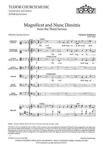 Magnificat and Nunc Dimittis from the Third Servic: Mixed Choir: Vocal Score