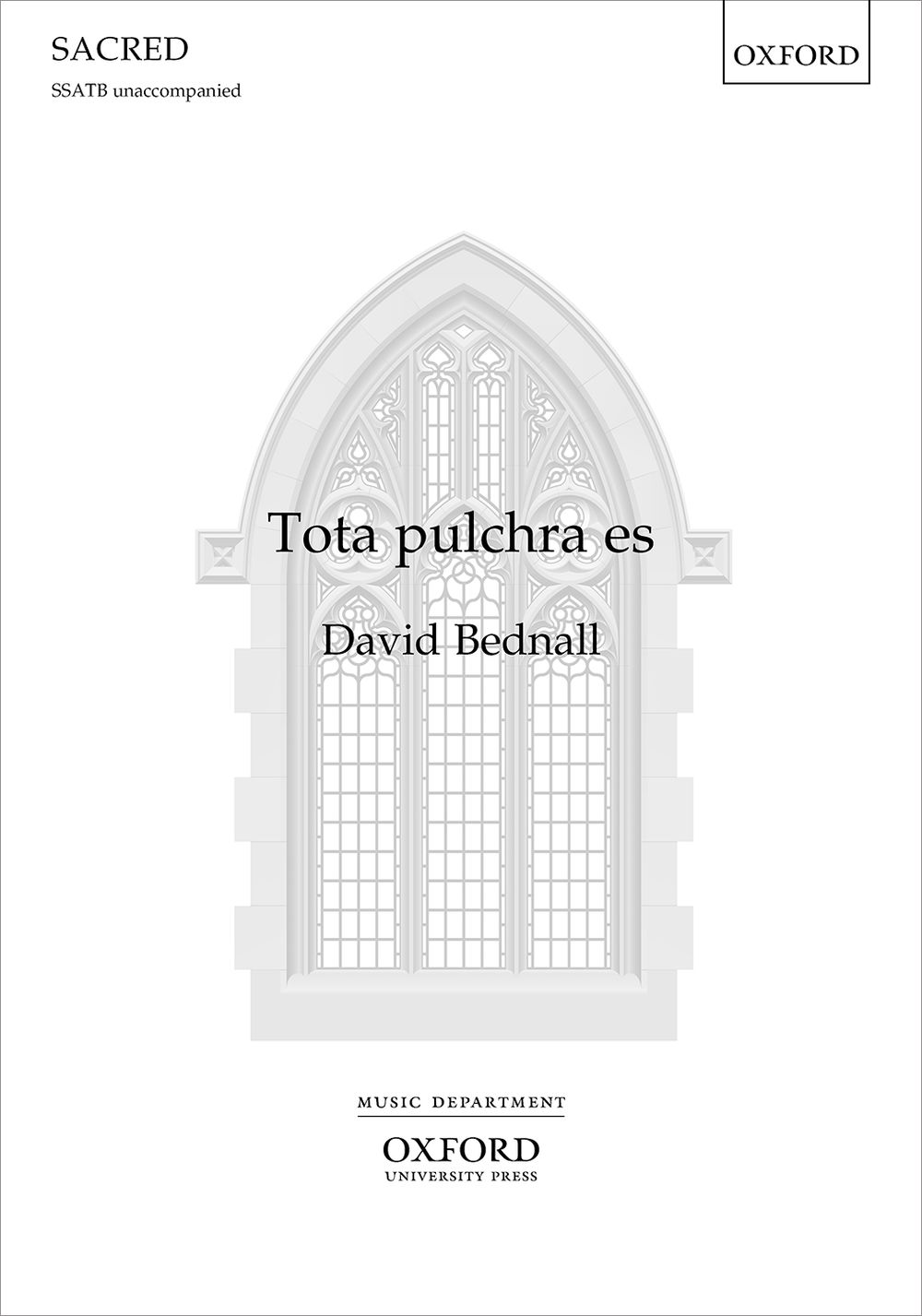David Bednall: Tota pulchra es: Mixed Choir: Vocal Score
