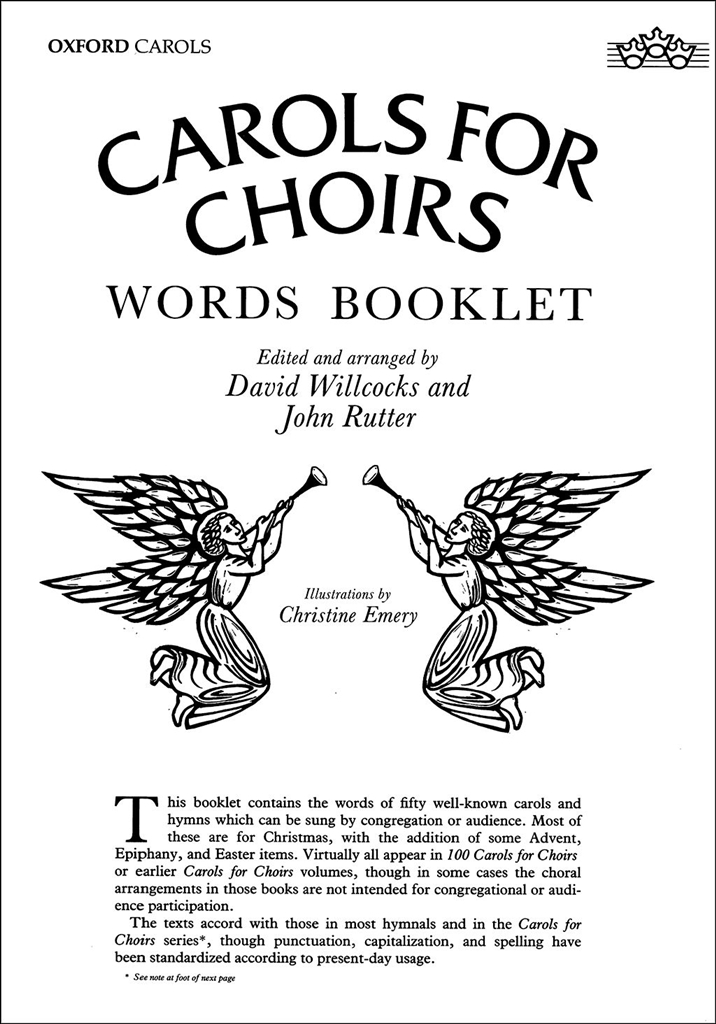 David Willcocks John Rutter: Carols for Choirs: Carols for Choirs words booklet: