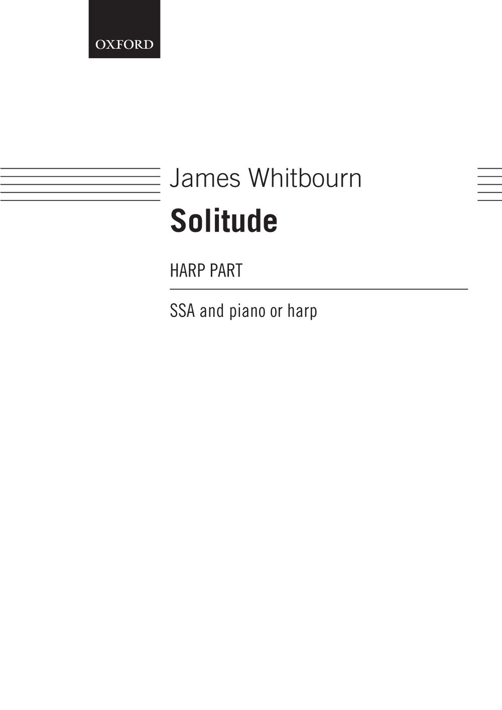 James Whitbourn: Solitude: Harp: Part