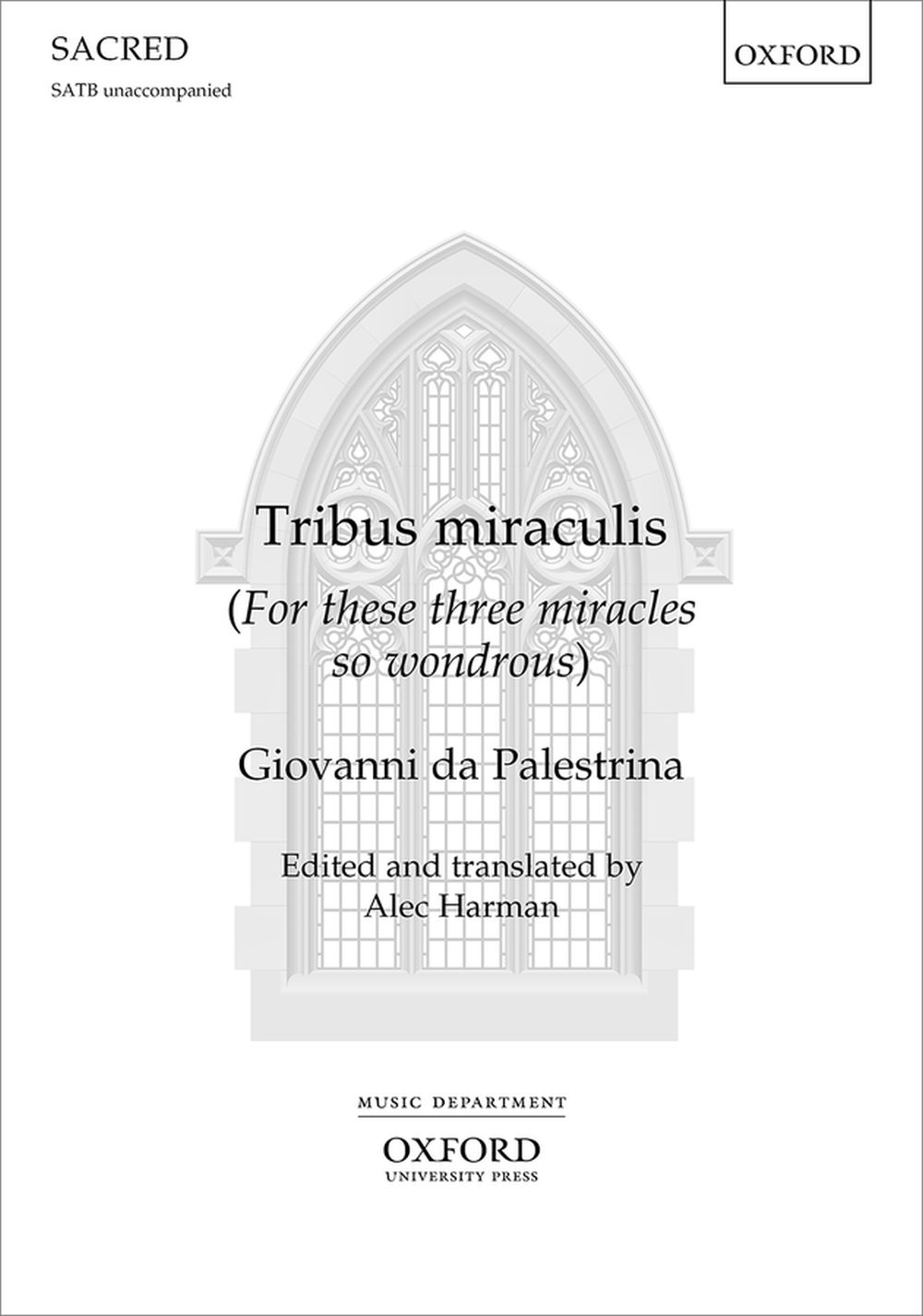 Giovanni da Palestrina: Tribus miraculis: SATB: Vocal Score
