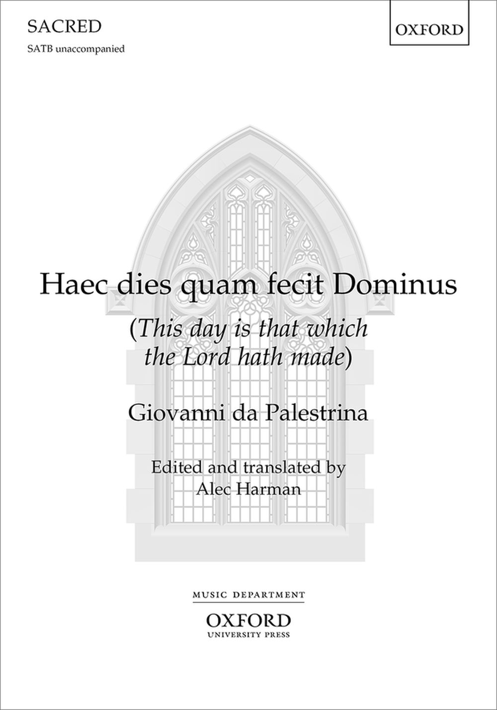 Giovanni da Palestrina: Haec dies quam fecit Dominus: SATB: Vocal Score