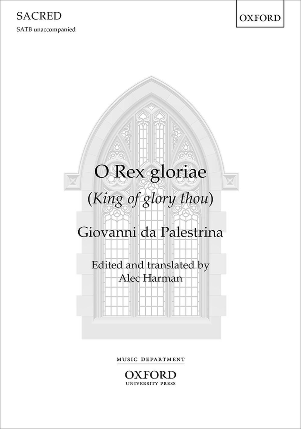 Giovanni da Palestrina: O Rex gloriae: SATB: Vocal Score