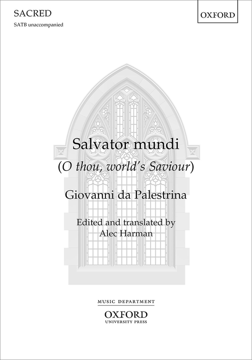 Giovanni da Palestrina: Salvator mundi: SATB: Vocal Score
