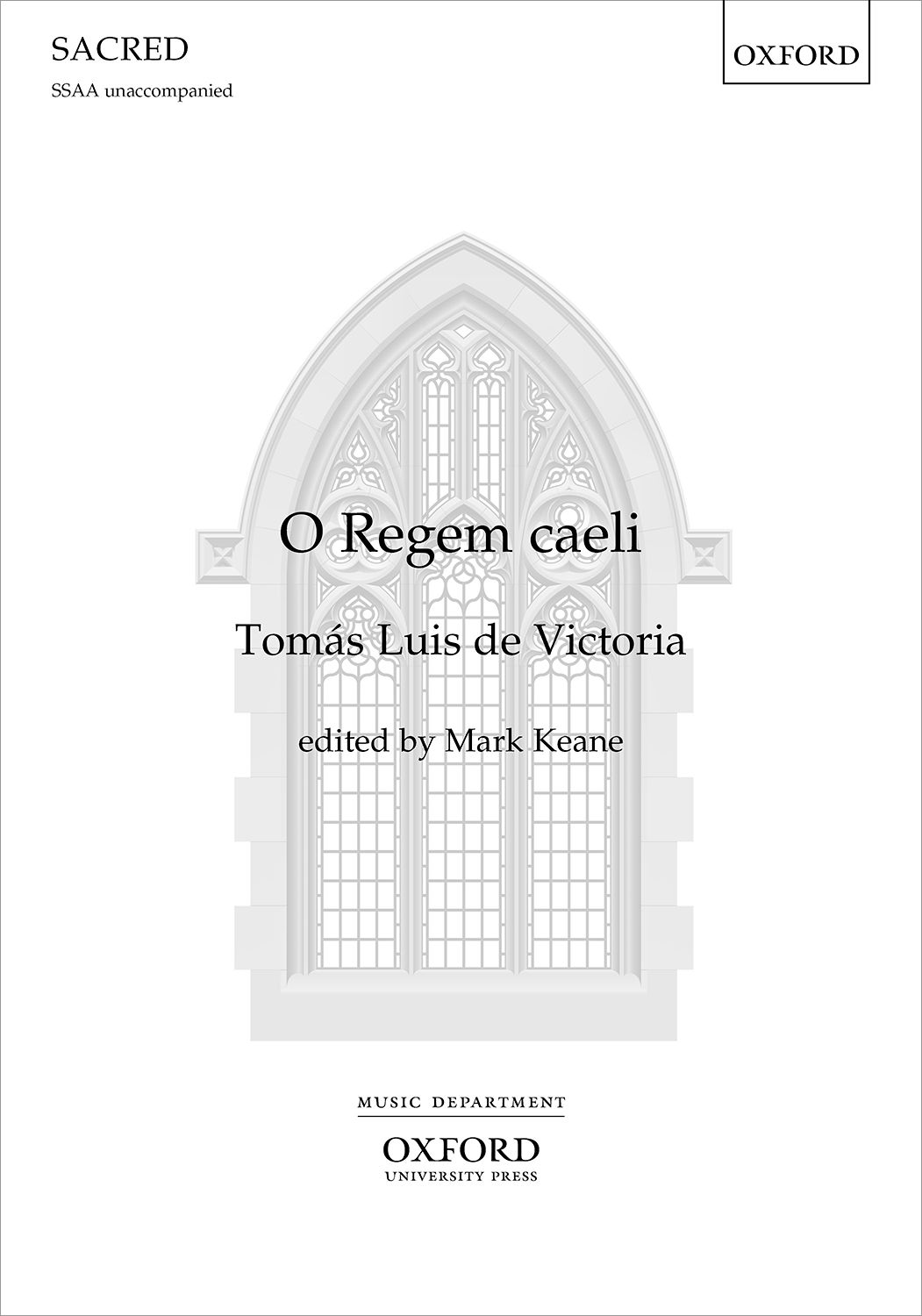 Tomas Luis de Victoria: O Regem caeli: Upper Voices A Cappella: Choral Score