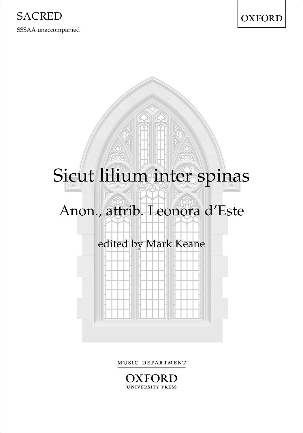Leonara D'Este: Sicut lilium: Upper Voices A Cappella: Choral Score