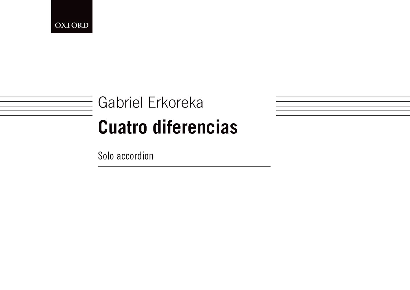 Gabriel Erkoreka: Cuatro Diferencias (Version For Accordion Solo): Accordion: