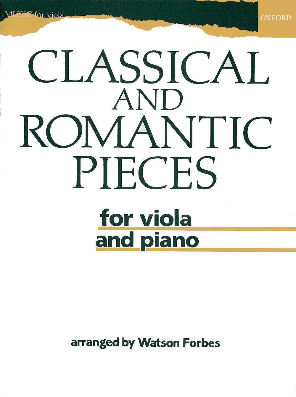 Classical and Romantic Pieces for Viola and Piano: Viola: Instrumental Album