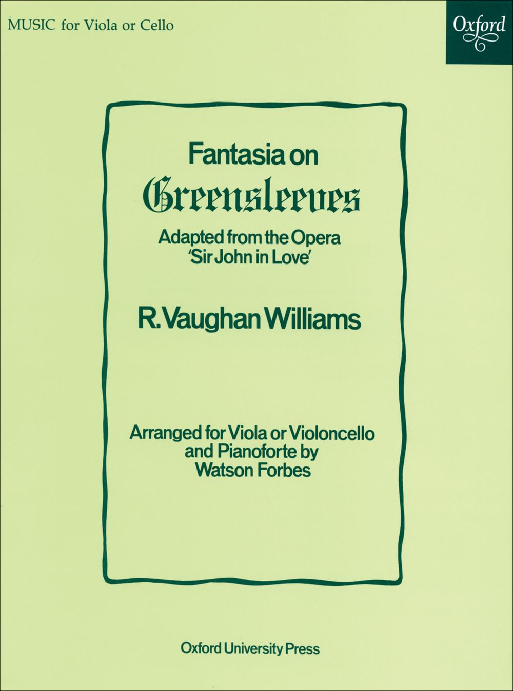 Ralph Vaughan Williams: Fantasia On Greensleeves: Viola: Instrumental Work