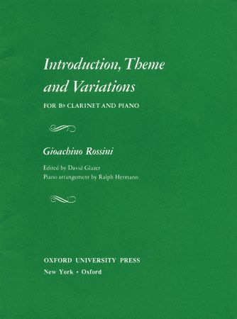 Gioachino Rossini: Introduction  Theme And Variations: Clarinet: Instrumental