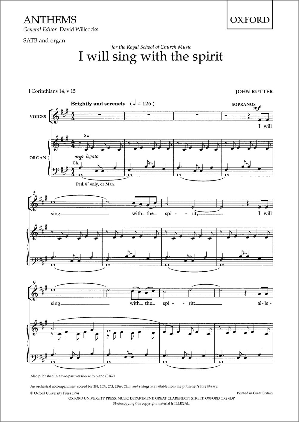 Alan Smith: Love is come again: Mixed Choir: Vocal Score