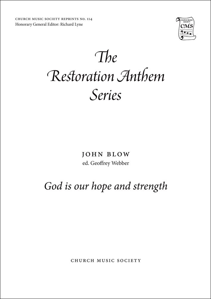 John Blow: God is our hope and strength: Mixed Choir: Vocal Score
