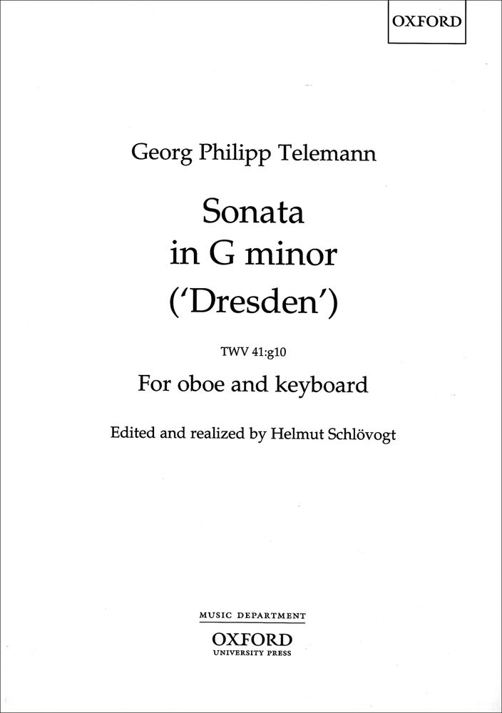 Georg Philipp Telemann: Sonata For Oboe In G Minor 'Dresden' TWV 41: Oboe: