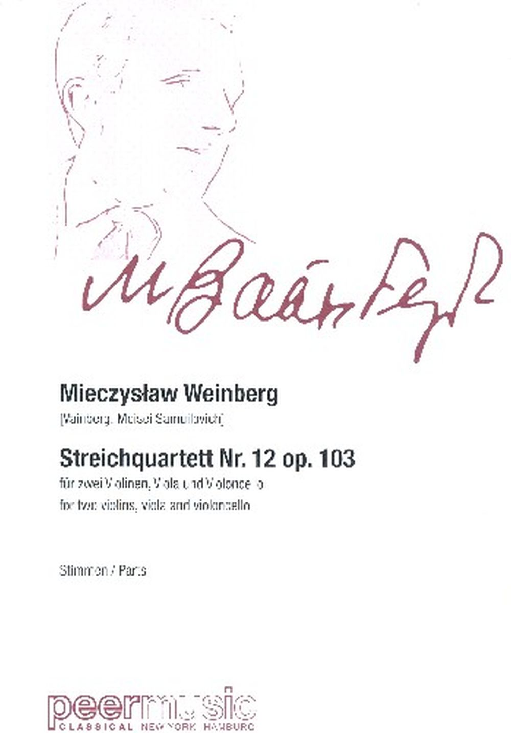 Mieczyslaw Weinberg: Streichquartett Nr 12 Opus 103: String Ensemble: Parts