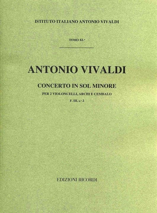 Antonio Vivaldi: Concerto in sol minore: Cello: Score