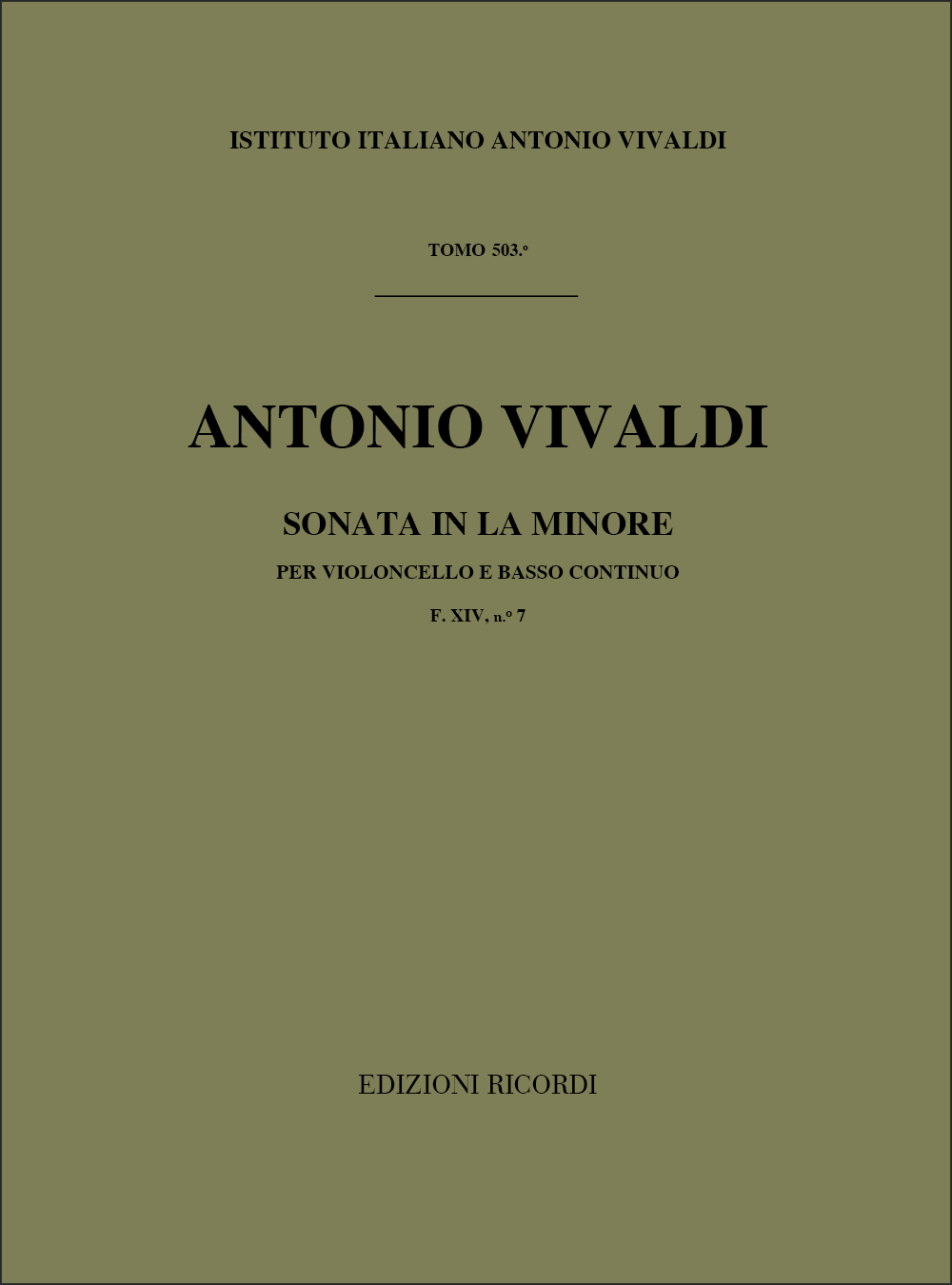 Antonio Vivaldi: Sonata per violoncello e BC in La Min. Rv 44: Cello