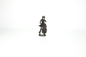 Copper Figurine: Double Bass Player