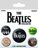 Official Badge Set 5 Pack The Beatles White: Clothing