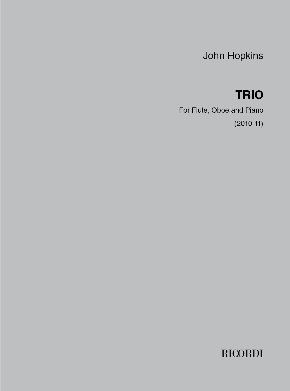 John Hopkins: Trio: Piano Trio: Parts