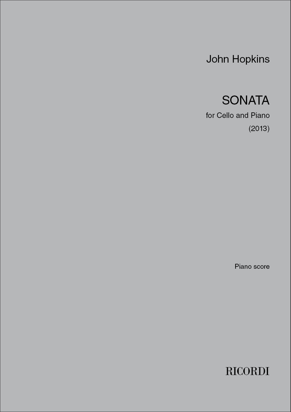 John Hopkins: Sonata: Cello: Instrumental Work