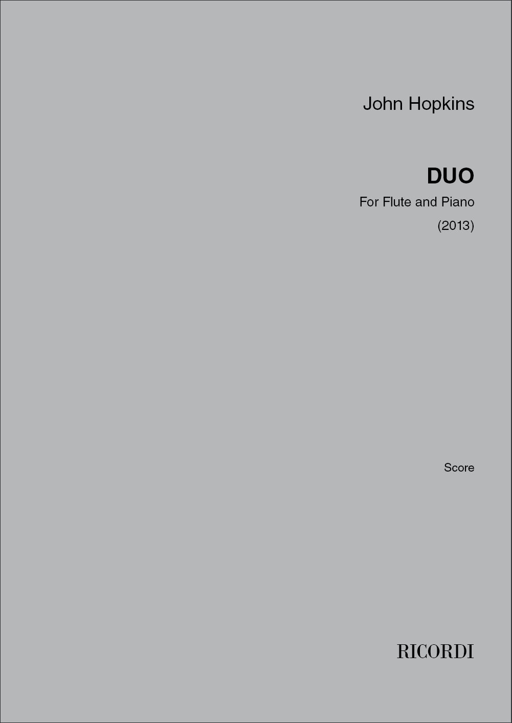 John Hopkins: Duo: Flute: Instrumental Work