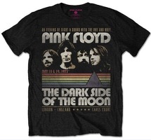 Pink Floyd Retro Sripes Mens Black T Shirt Large: Clothing