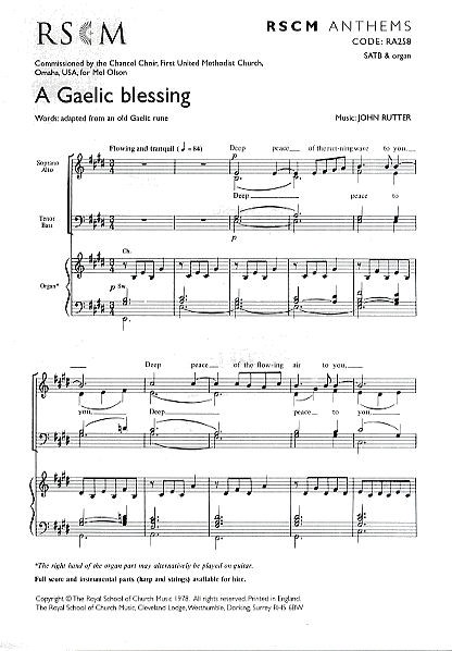 John Rutter: A Gaelic Blessing: SATB: Vocal Score