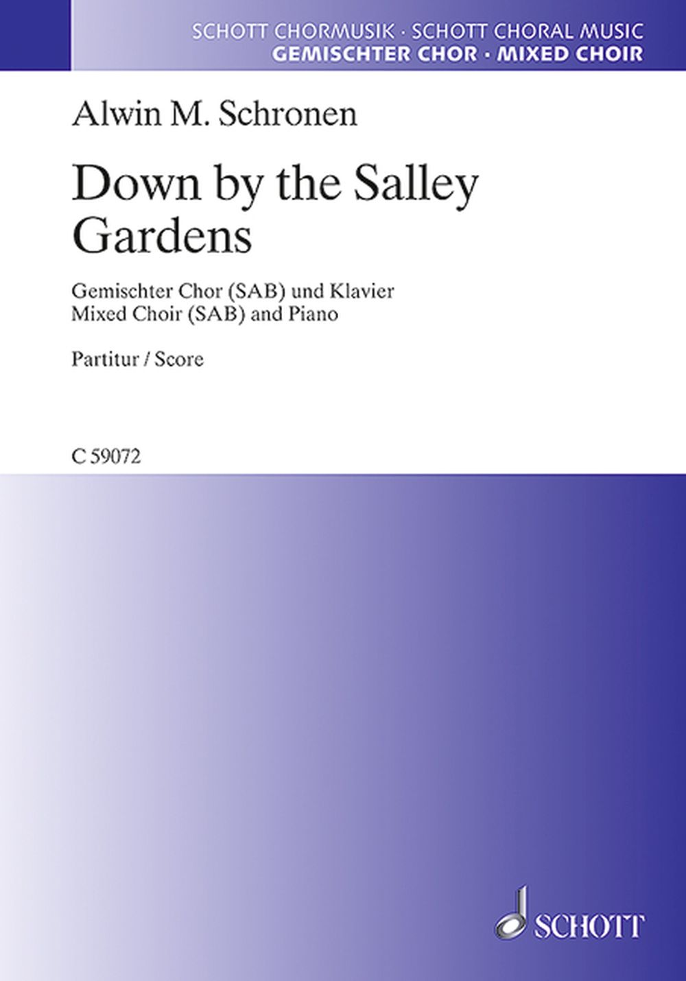 Down By The Salley Gardens: SAB: Vocal Score