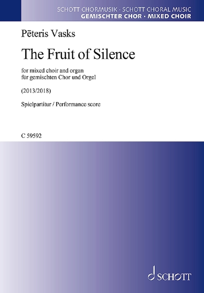 Pteris Vasks: The Fruit of Silence: Mixed Choir: Vocal Score