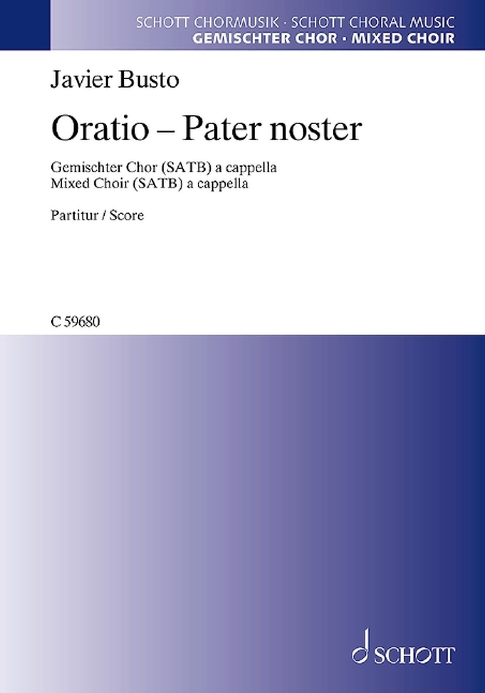 Javier Busto: Oratio - Pater noster: Mixed Choir: Vocal Score