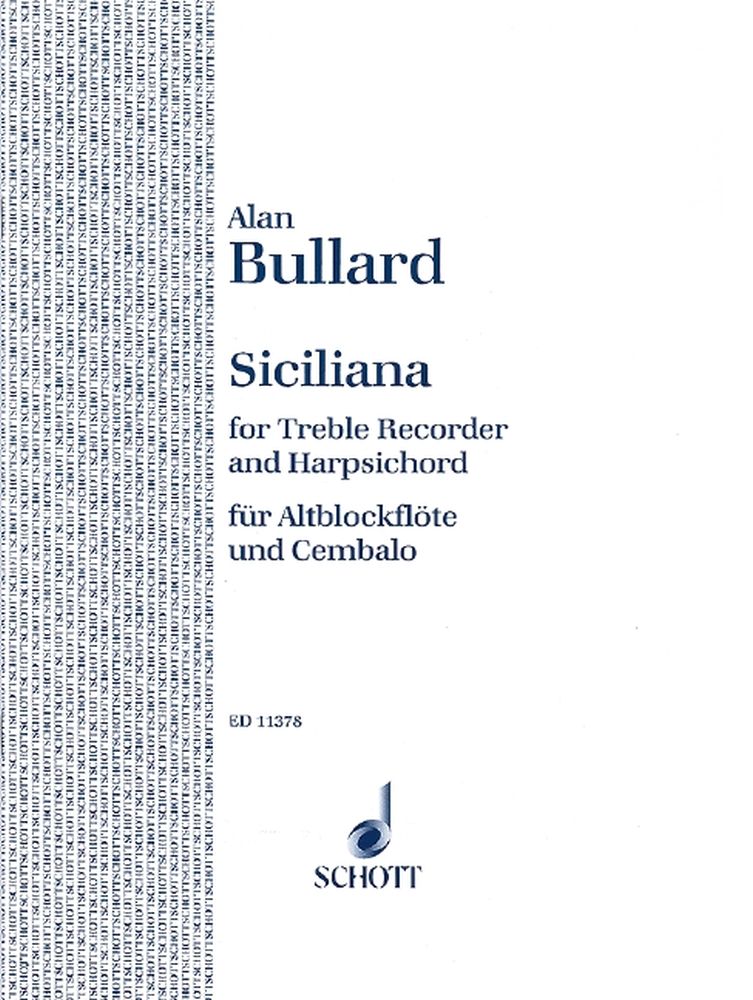 Alan Bullard: Siciliana For Treble Recorder And Harpsichord: Treble Recorder: