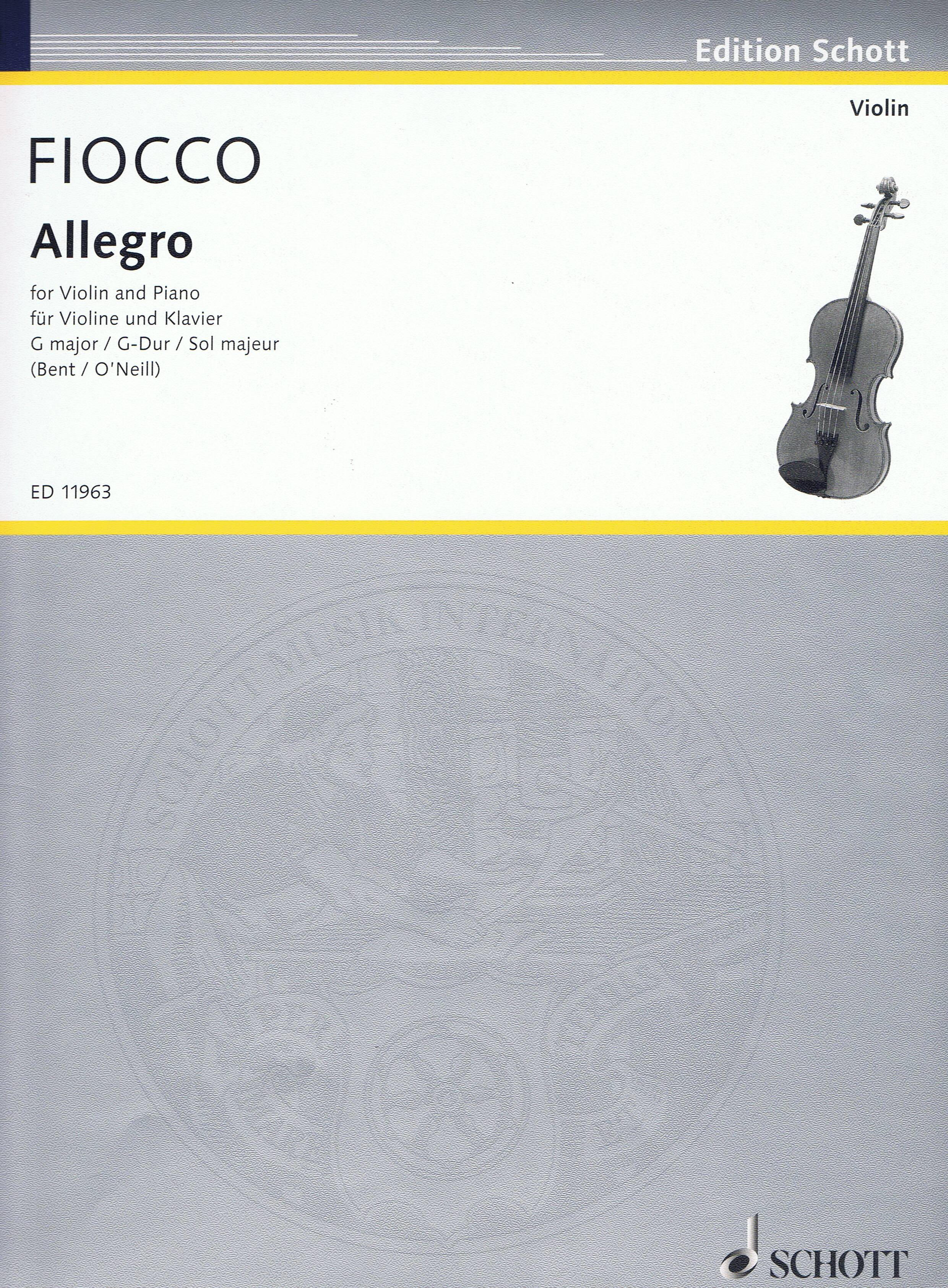 Joseph-Hector Fiocco: Allegro: Violin: Instrumental Work