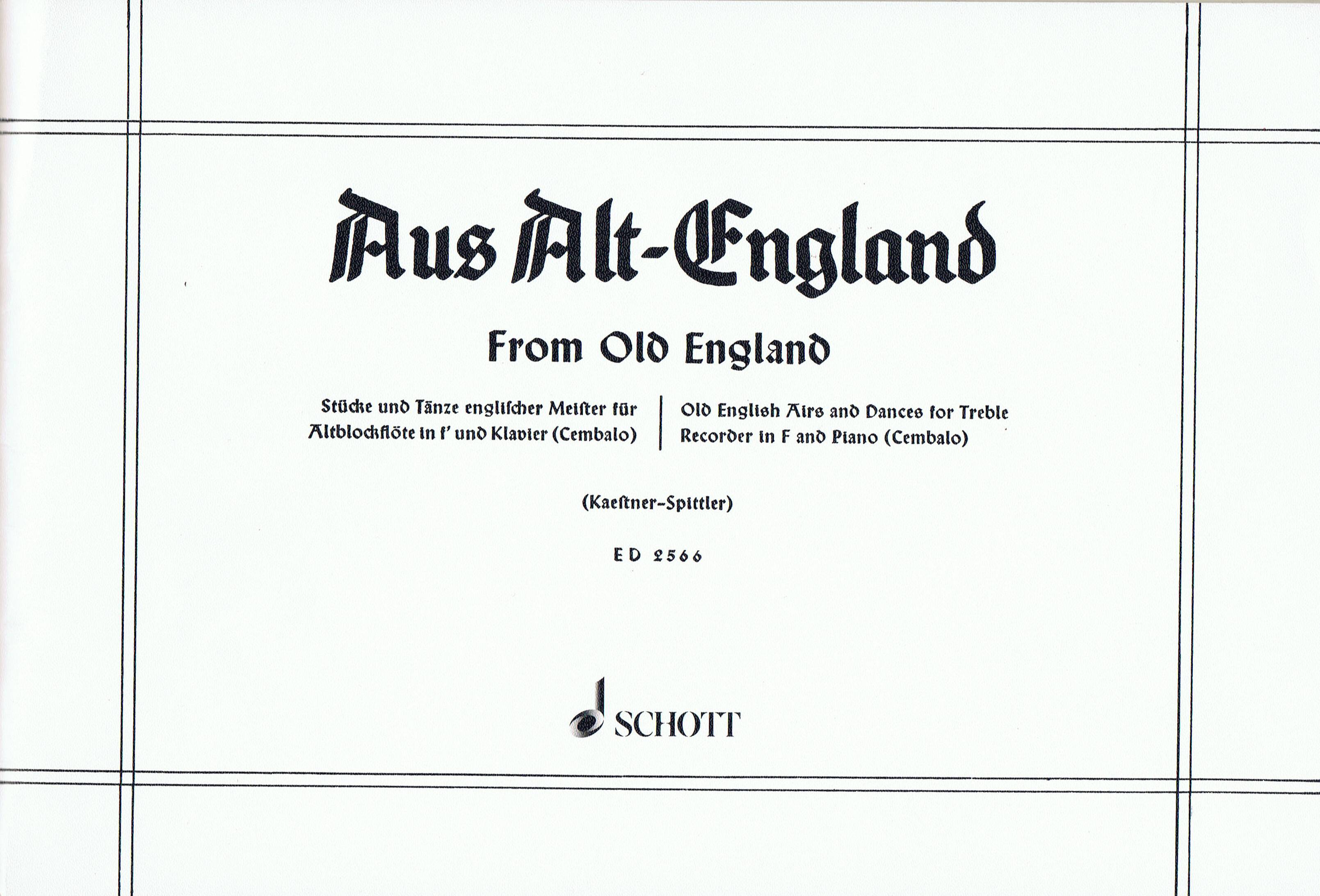 Aus Alt England: Treble Recorder: Score and Parts