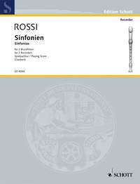 Salamone Rossi: Sinfonien: Recorder Ensemble: Score and Parts