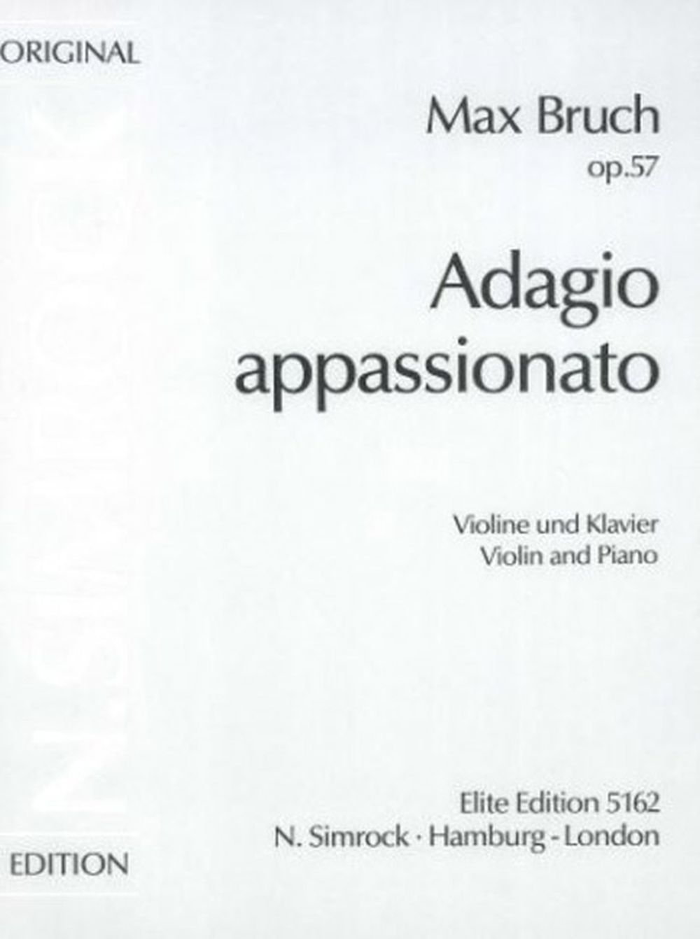 Max Bruch: Adagio Appasssionato Op.57: Violin: Instrumental Work