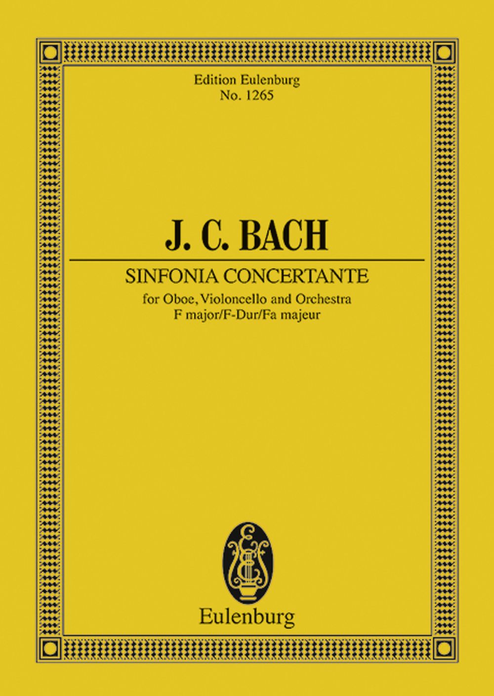 Johann Christian Bach: Sinfonia concertante F major: Orchestra: Miniature Score