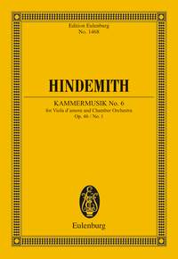 Paul Hindemith: Chamber Music No. 6 op. 46/1: Orchestra: Miniature Score