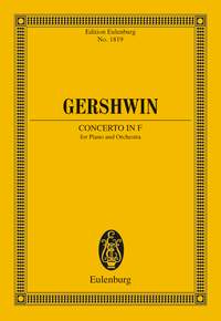George Gershwin: Piano Concerto In F: Piano: Miniature Score