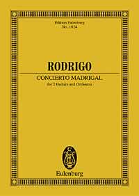 Joaqun Rodrigo: Concierto Madrigal: Orchestra: Score