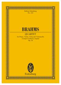 Johannes Brahms: Piano Quartet A Major Op. 26: Piano Quartet: Miniature Score
