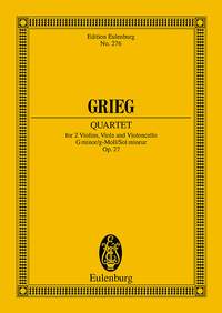 Edvard Grieg: String Quartet In G Minor Op. 27: String Quartet: Miniature Score