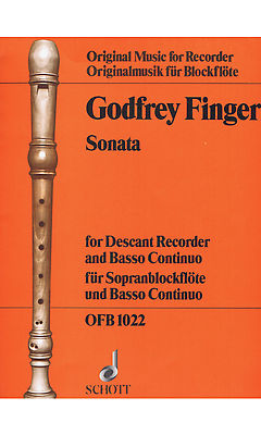 Gottfried Finger: Sonate G: Descant Recorder: Score and Parts