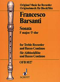 Francesco Barsanti: Sonate F: Treble Recorder