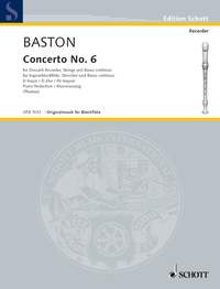 John Baston: Concert 06 D: Descant Recorder: Score and Parts
