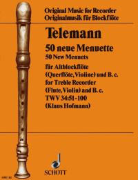 Georg Philipp Telemann: Fifty New Minuets for Treble Recorder & Continuo: Flute: